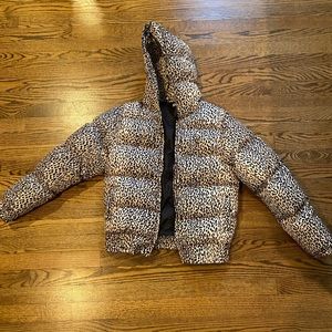 Print puffer coat